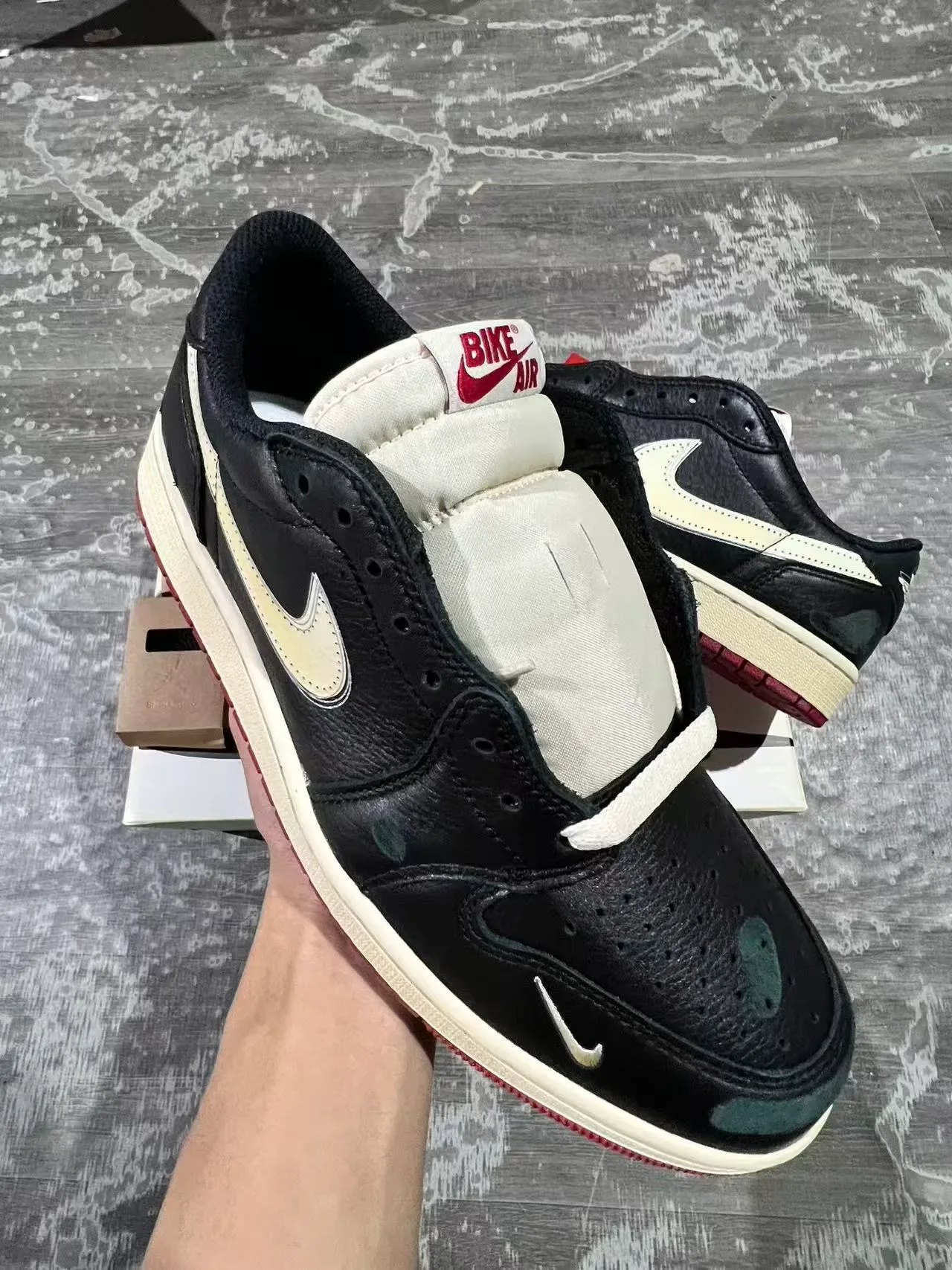 Nike Air Jordan 1 Low Black Cream Red Lifestyle Sneakers 2
