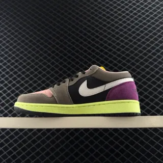 Nike Air Jordan 1 Low Black Gray Pink Purple Neon Green लाइफस्टाइल स्नीकर