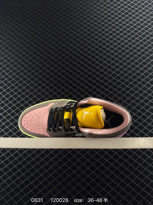Nike Air Jordan 1 Low Black Gray Pink Purple Neon Green Lifestyle Sneaker 5