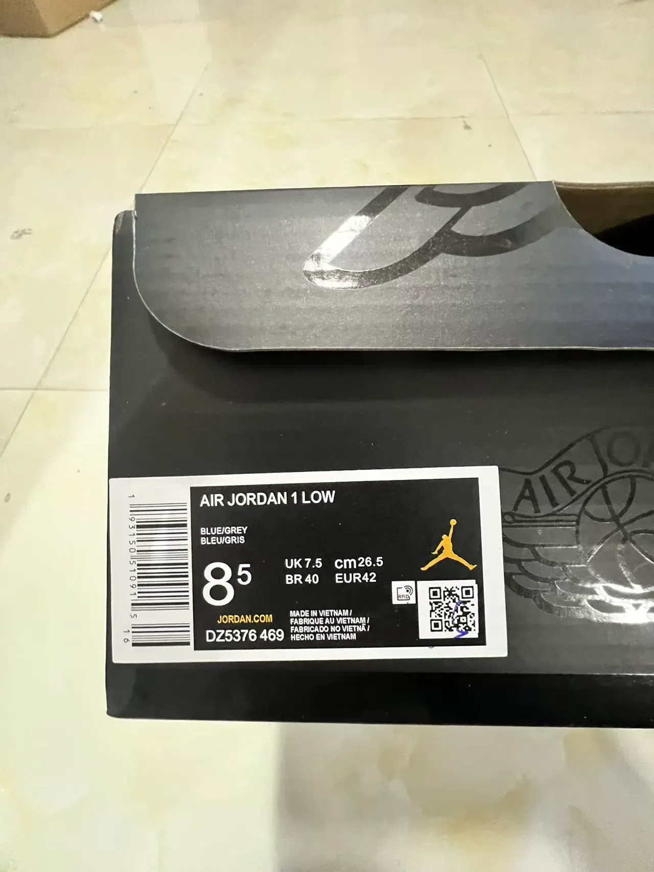Nike Air Jordan 1 Low Gray Blue Cream Lifestyle Sneakers 10