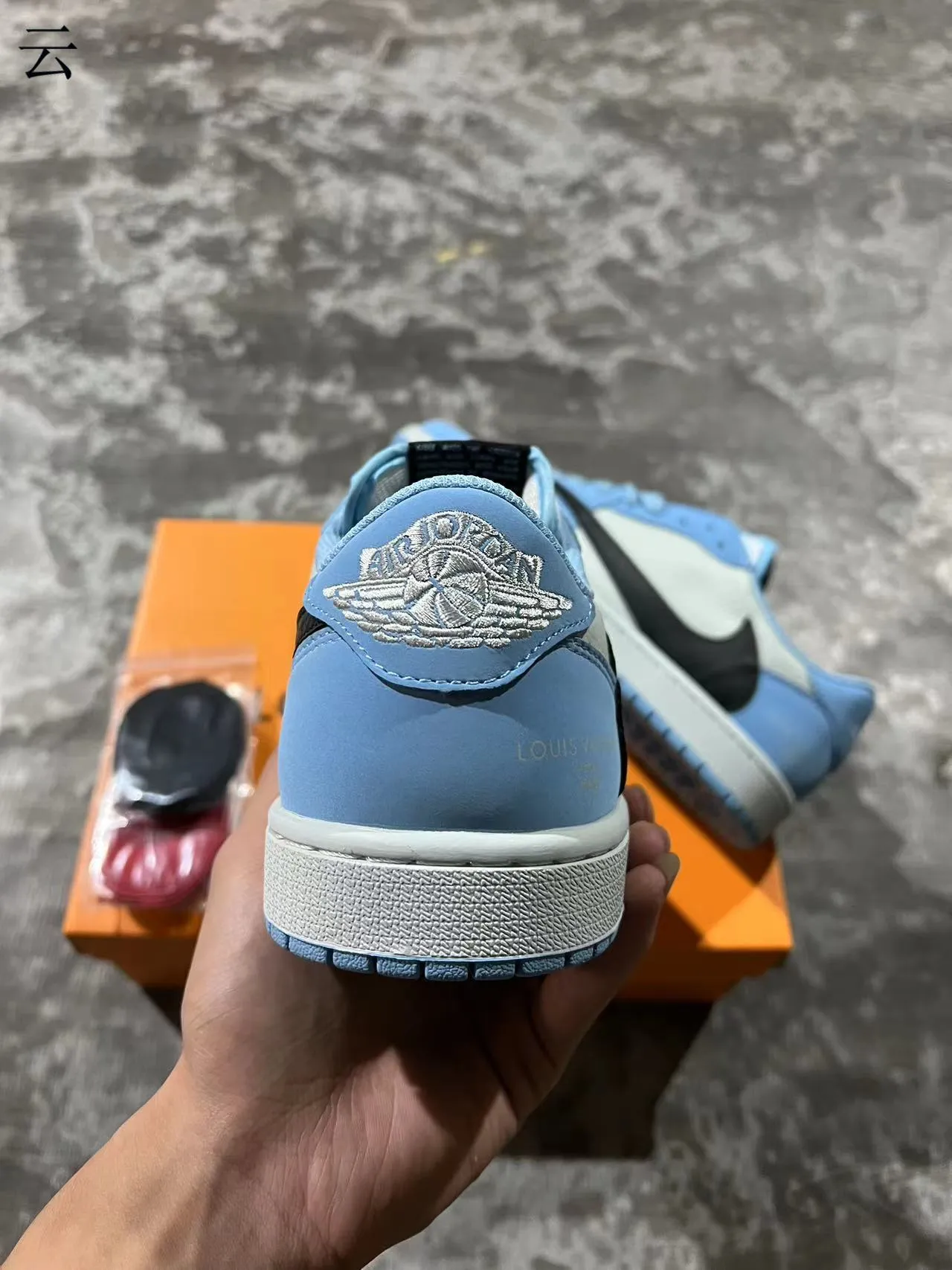 Nike Air Jordan 1 Low Light Blue and White Lifestyle Sneakers 8