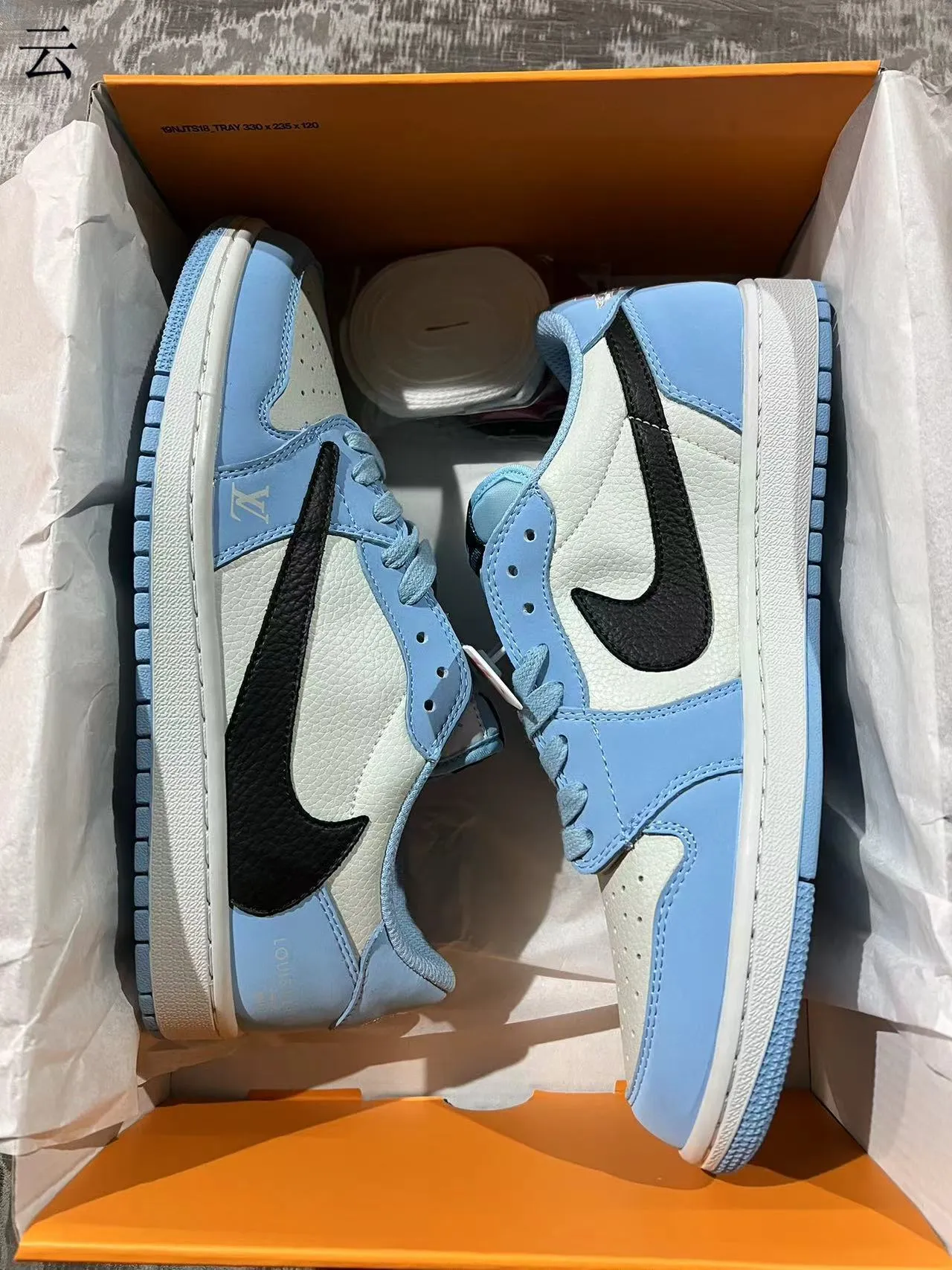 Nike Air Jordan 1 Low Light Blue and White Lifestyle Sneakers 9