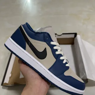 Nike Air Jordan 1 Low Navy Beige Lifestyle Sneakers