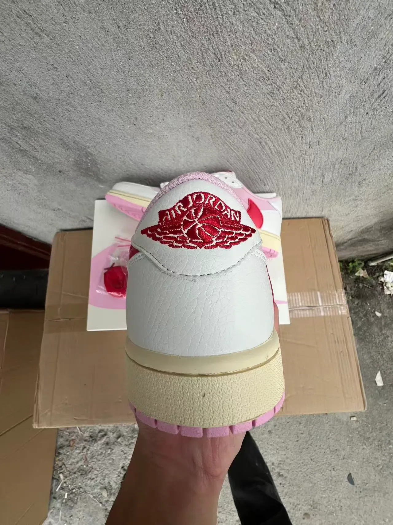 Nike Air Jordan 1 Low Pink and Red Lifestyle Sneakers 8