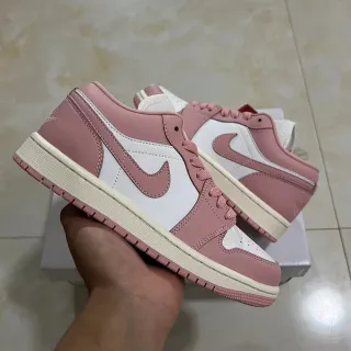 Nike Air Jordan 1 Low Pink and White Lifestyle Sneakers