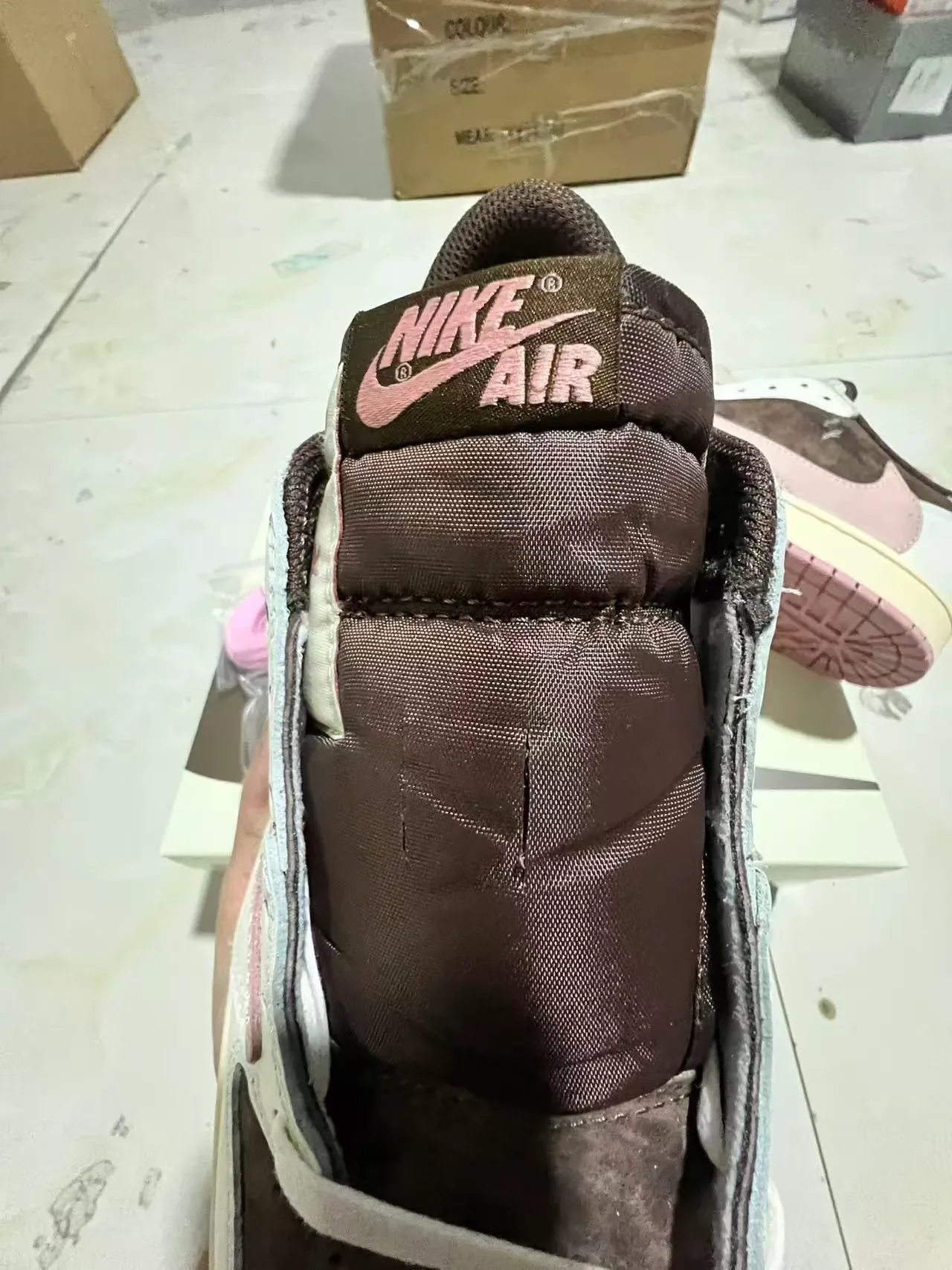 Nike Air Jordan 1 Low Pink Brown Cream Lifestyle Sneakers 4