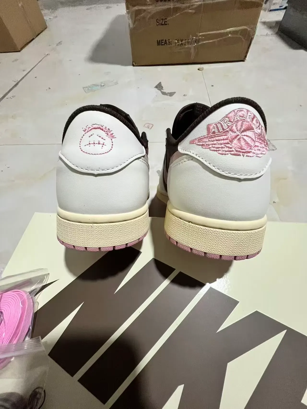 Nike Air Jordan 1 Low Pink Brown Cream Lifestyle Sneakers 9