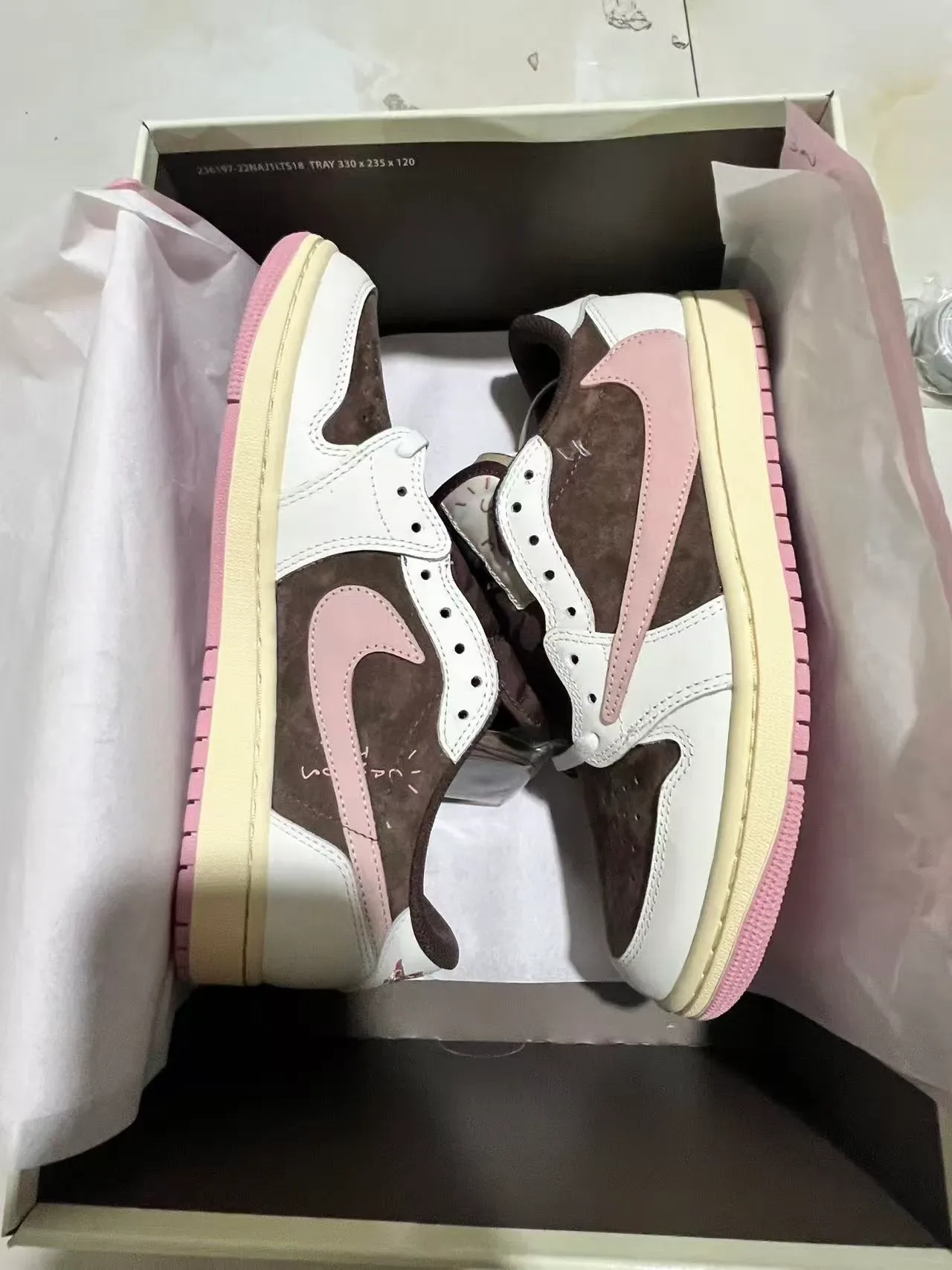 Nike Air Jordan 1 Low Pink Brown Cream Lifestyle Sneakers 10