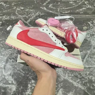 Nike Air Jordan 1 Low Pink Red White Lifestyle Sneakers