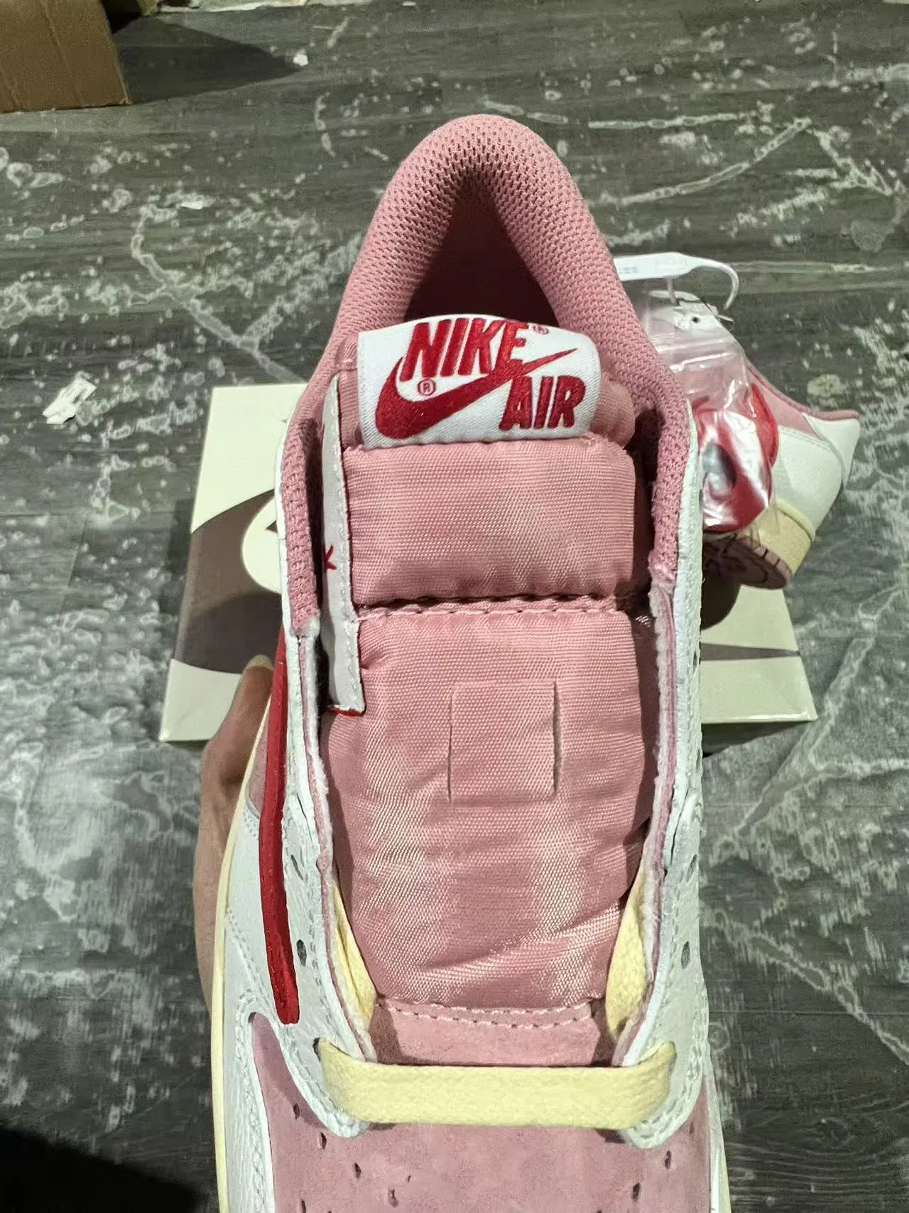 Nike Air Jordan 1 Low Pink Red White Lifestyle Sneakers 4