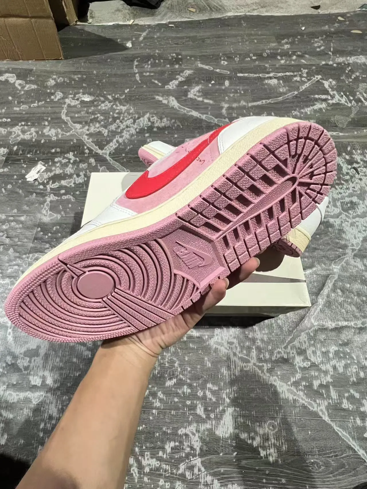 Nike Air Jordan 1 Low Pink Red White Lifestyle Sneakers 6