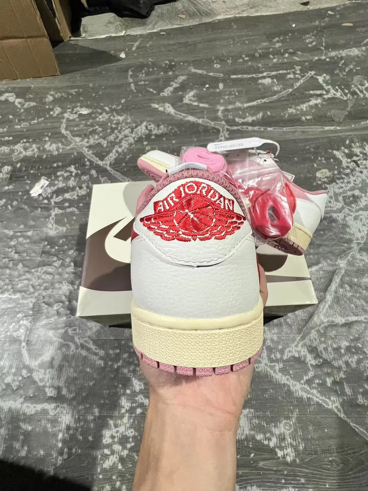 Nike Air Jordan 1 Low Pink Red White Lifestyle Sneakers 8