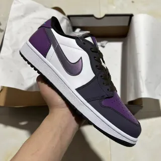 Nike Air Jordan 1 Low Purple and White Lifestyle Sneakers