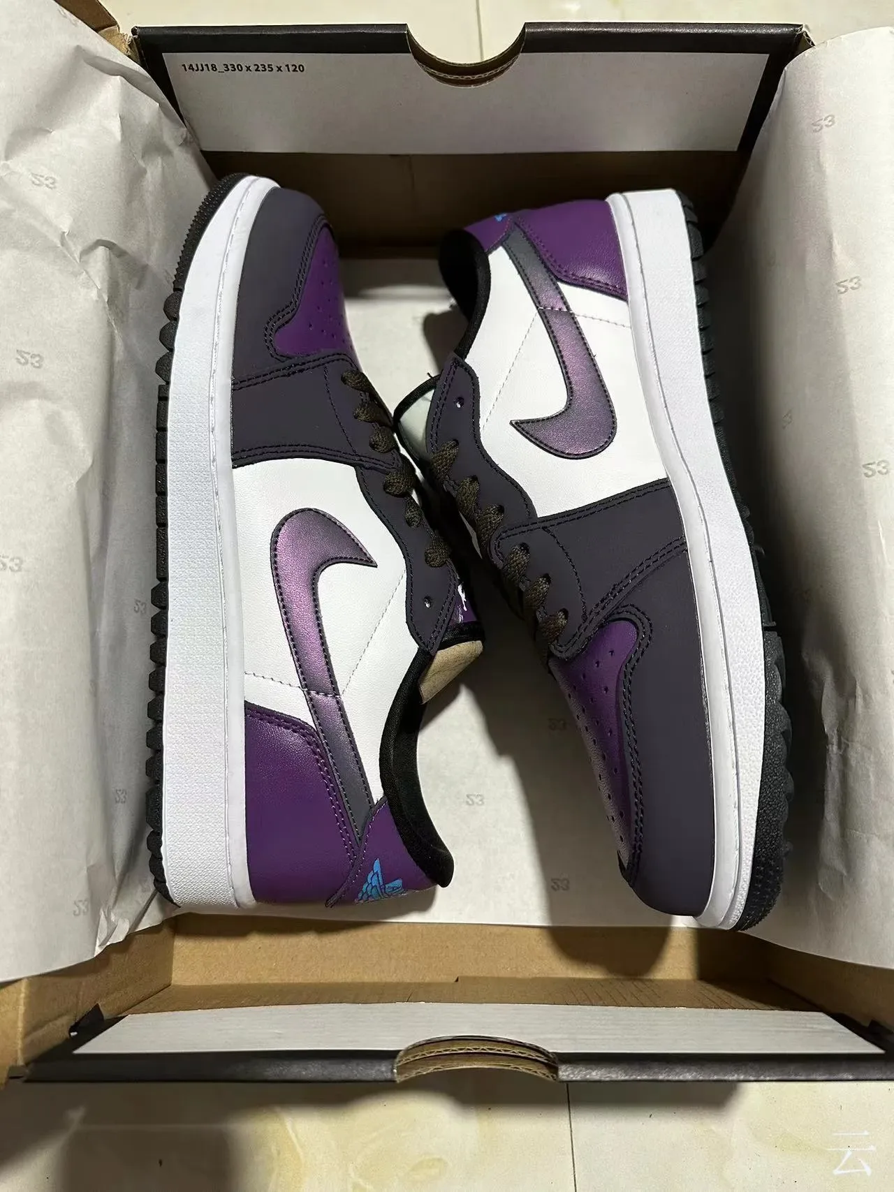 Nike Air Jordan 1 Low Purple and White Lifestyle Sneakers 2