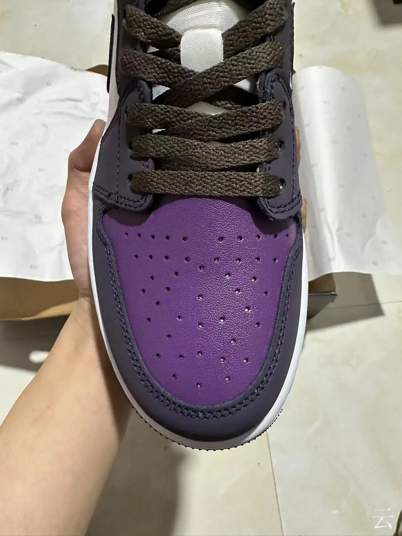 Nike Air Jordan 1 Low Purple and White Lifestyle Sneakers 7