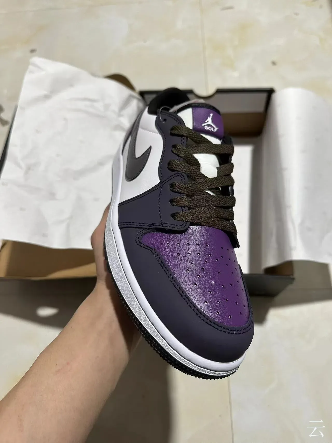 Nike Air Jordan 1 Low Purple and White Lifestyle Sneakers 8