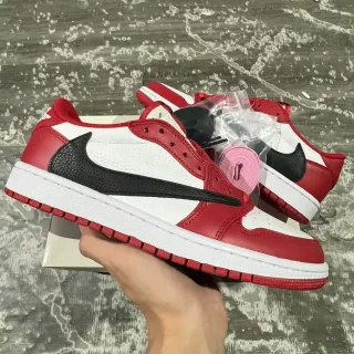 Nike Air Jordan 1 Low Red White Black Lifestyle Sneakers