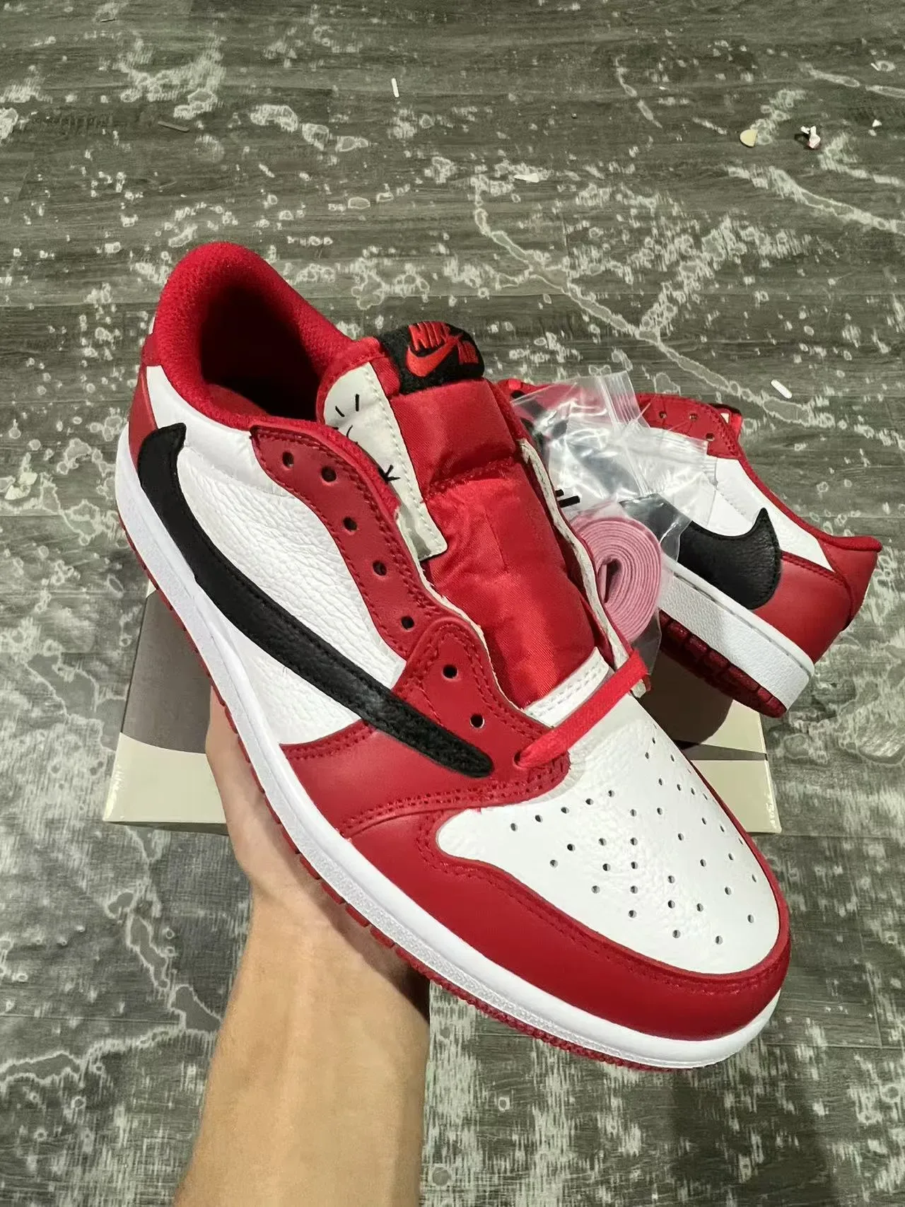 Nike Air Jordan 1 Low Red White Black Lifestyle Sneakers 2