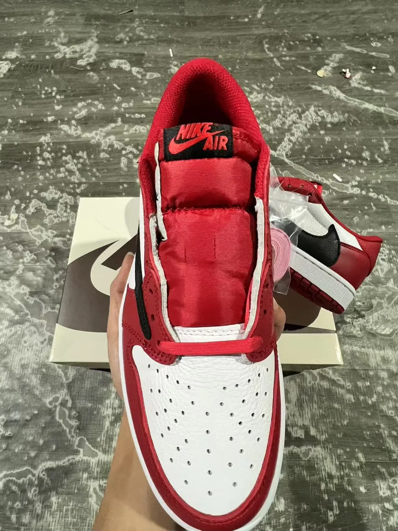 Nike Air Jordan 1 Low Red White Black Lifestyle Sneakers 3