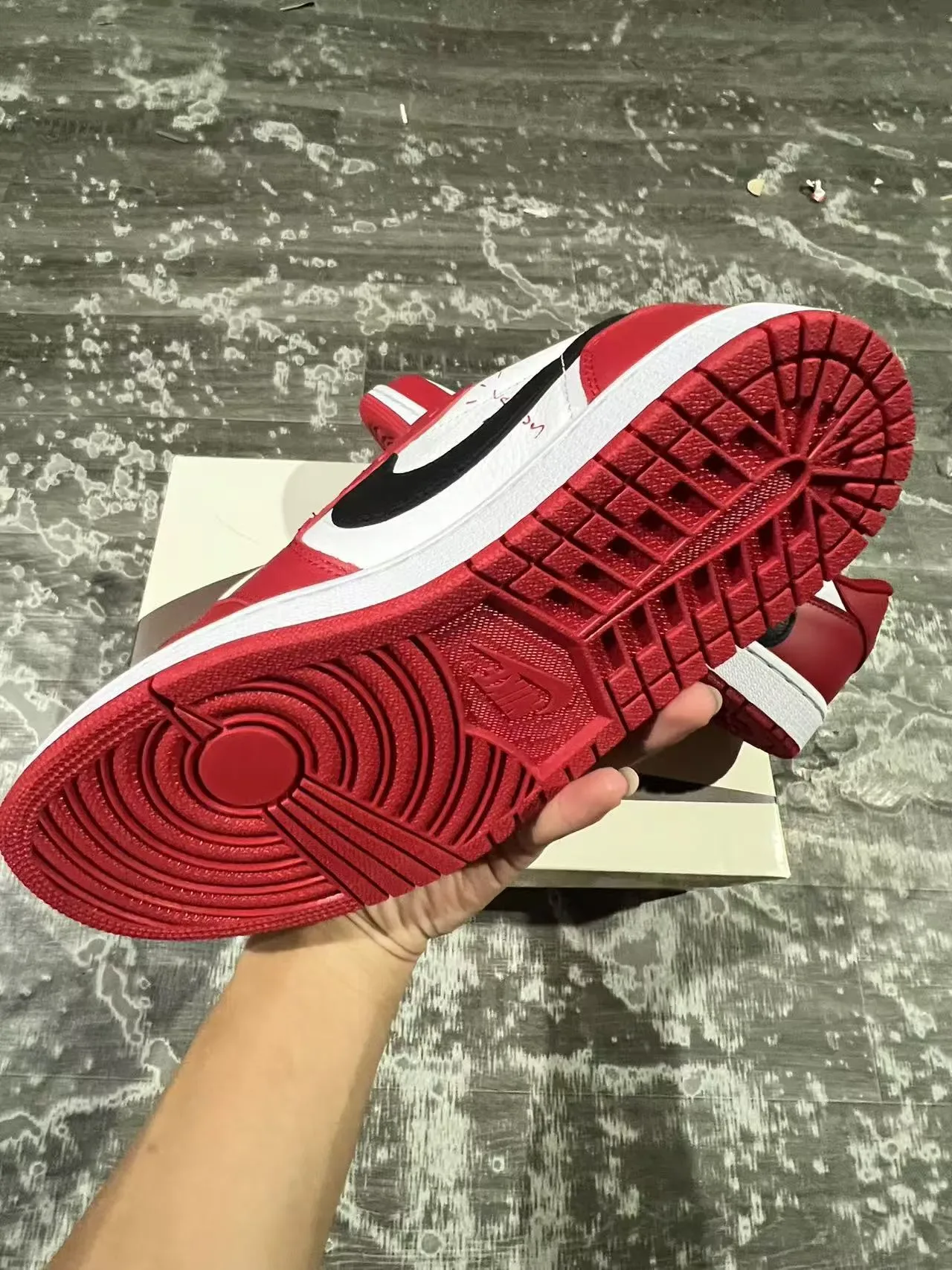 Nike Air Jordan 1 Low Red White Black Lifestyle Sneakers 6