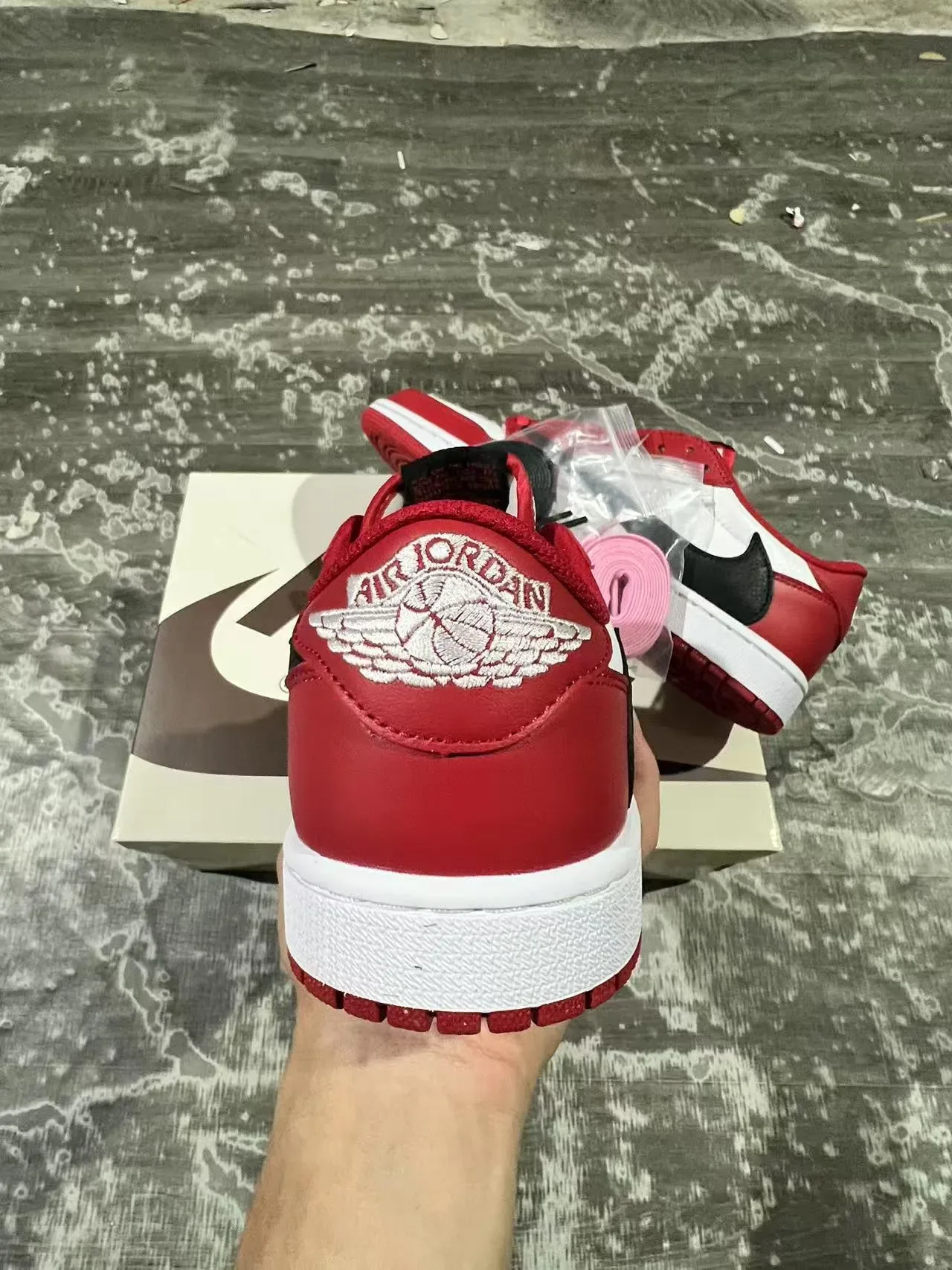 Nike Air Jordan 1 Low Red White Black Lifestyle Sneakers 8
