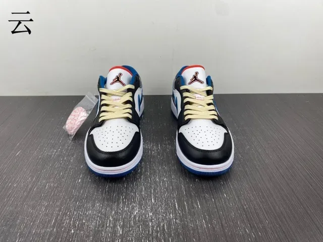 Nike Air Jordan 1 Low White Black Royal Blue sneakers lifestyle 3