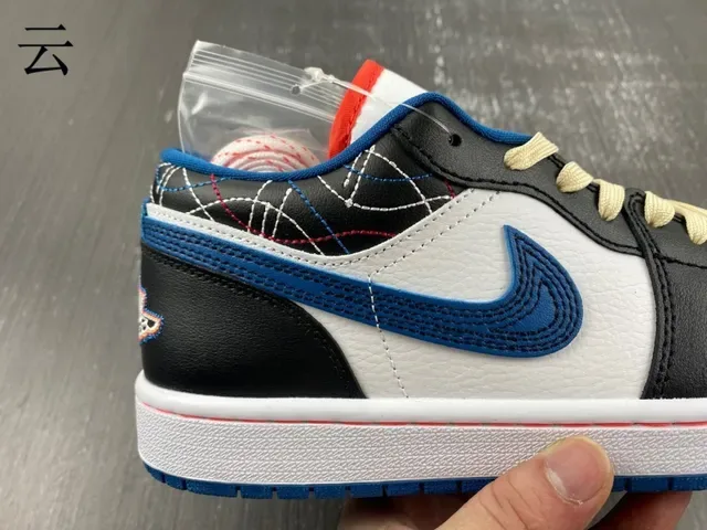Nike Air Jordan 1 Low White Black Royal Blue sneakers lifestyle 4