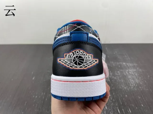 Nike Air Jordan 1 Low White Black Royal Blue sneakers lifestyle 7