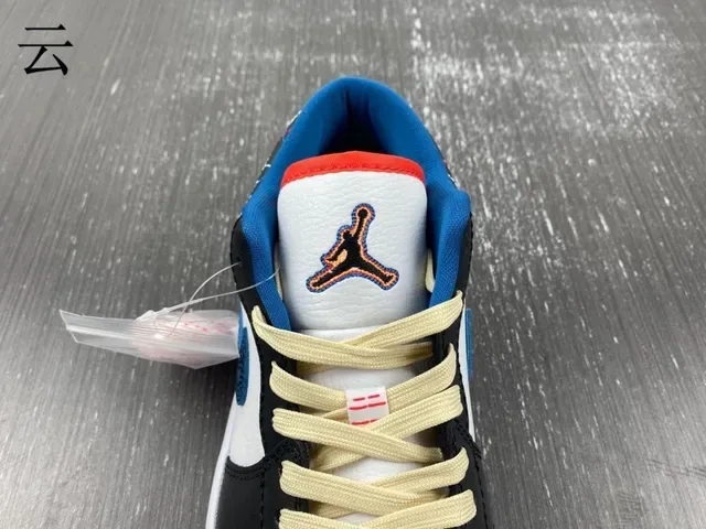 Nike Air Jordan 1 Low White Black Royal Blue sneakers lifestyle 8