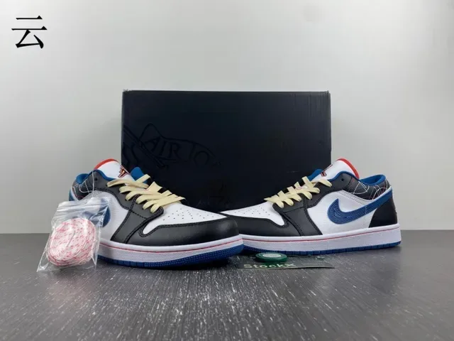 Nike Air Jordan 1 Low White Black Royal Blue sneakers lifestyle 13