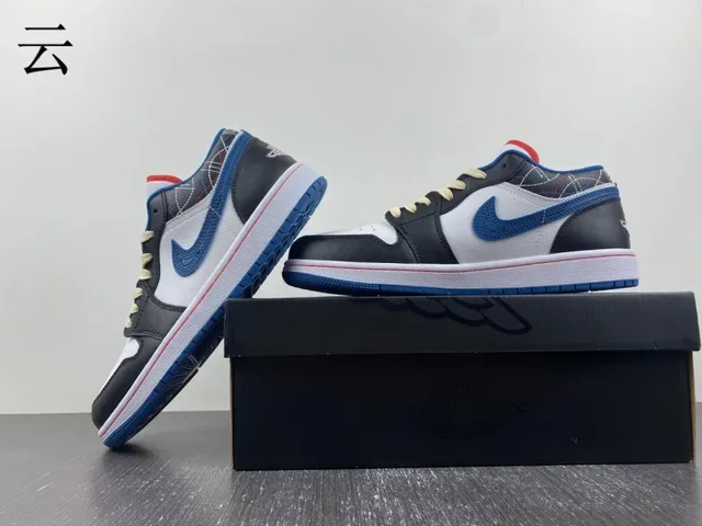 Nike Air Jordan 1 Low White Black Royal Blue sneakers lifestyle 14