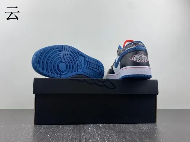 Nike Air Jordan 1 Low White Black Royal Blue sneakers lifestyle 15