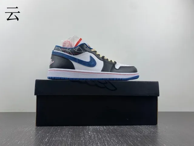 Nike Air Jordan 1 Low White Black Royal Blue sneakers lifestyle 16