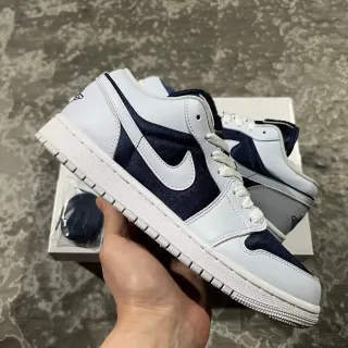 Nike Air Jordan 1 Low White Navy Lifestyle Sneakers