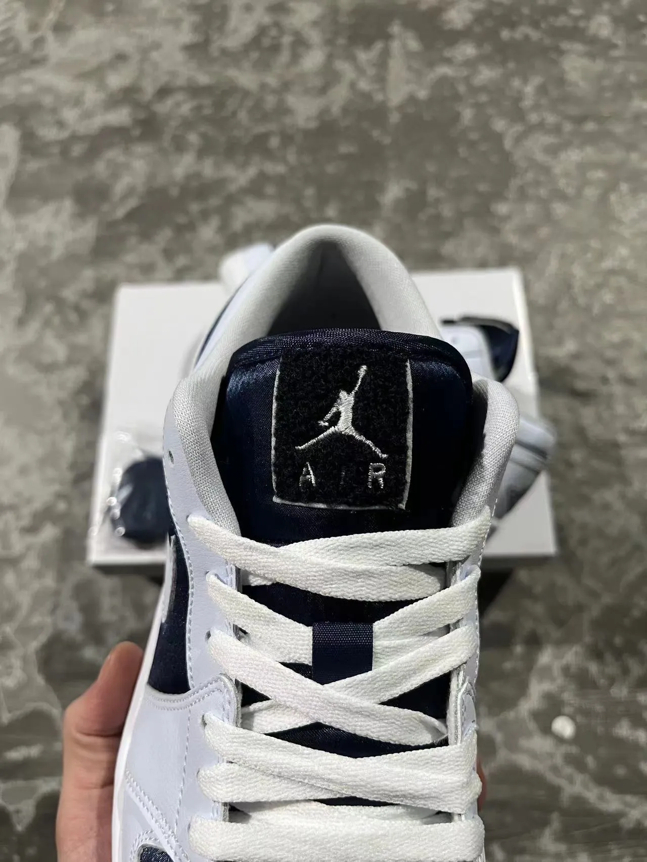 Nike Air Jordan 1 Low White Navy Lifestyle Sneakers 4