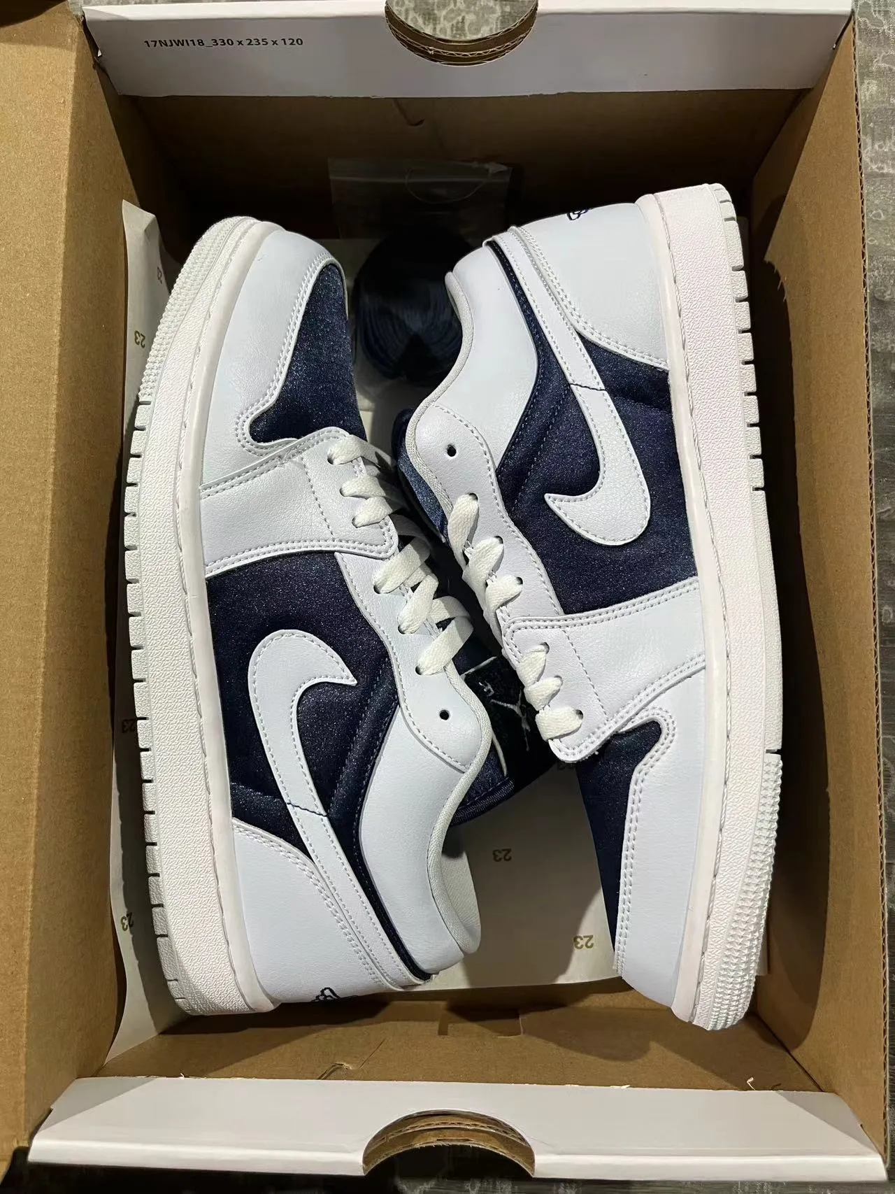 Nike Air Jordan 1 Low White Navy Lifestyle Sneakers 9