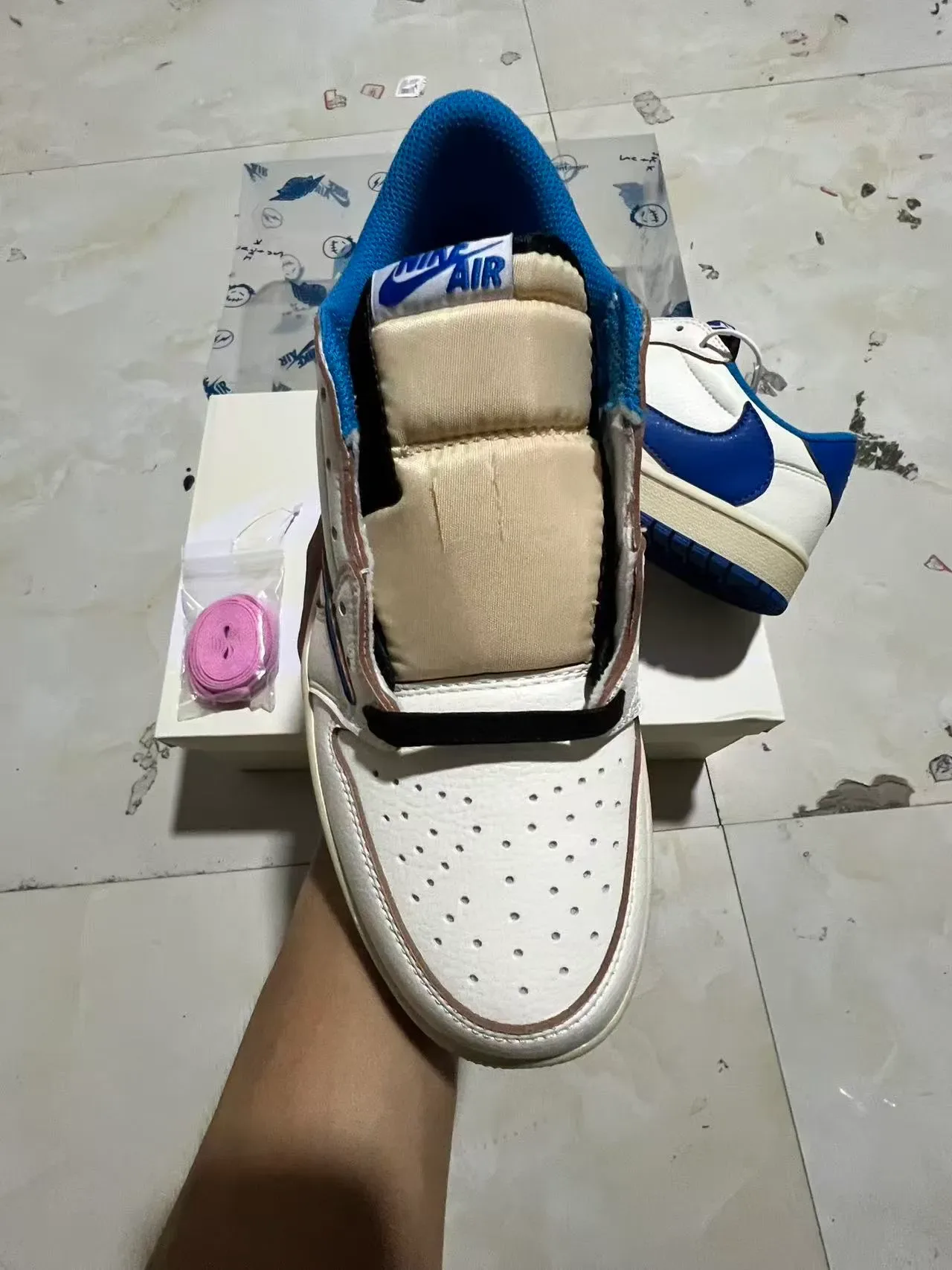 Nike Air Jordan 1 Low White Royal Blue Lifestyle Sneakers 3