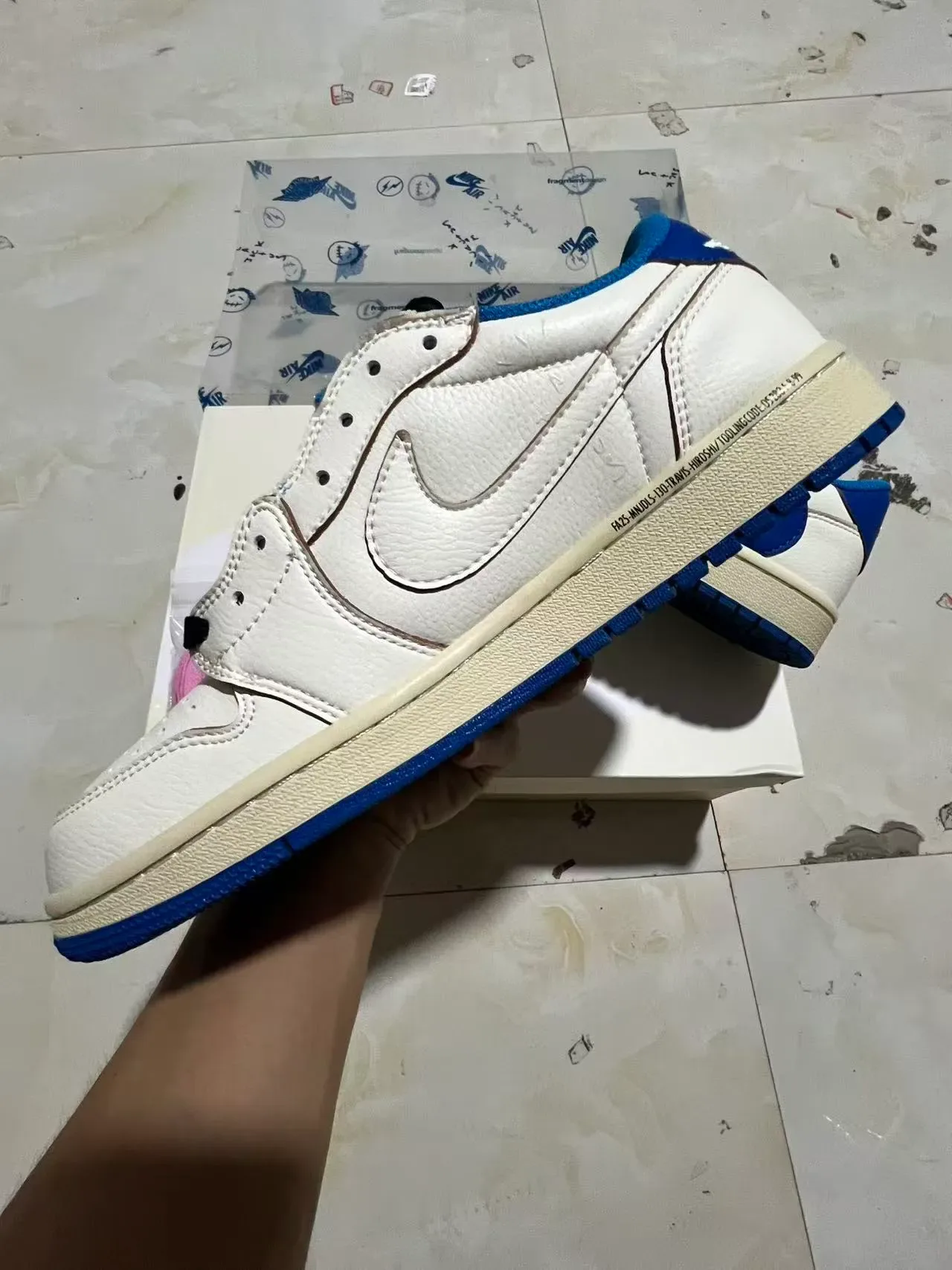 Nike Air Jordan 1 Low White Royal Blue Lifestyle Sneakers 5