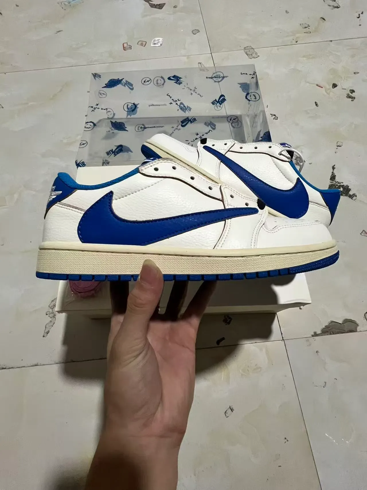 Nike Air Jordan 1 Low White Royal Blue Lifestyle Sneakers 7