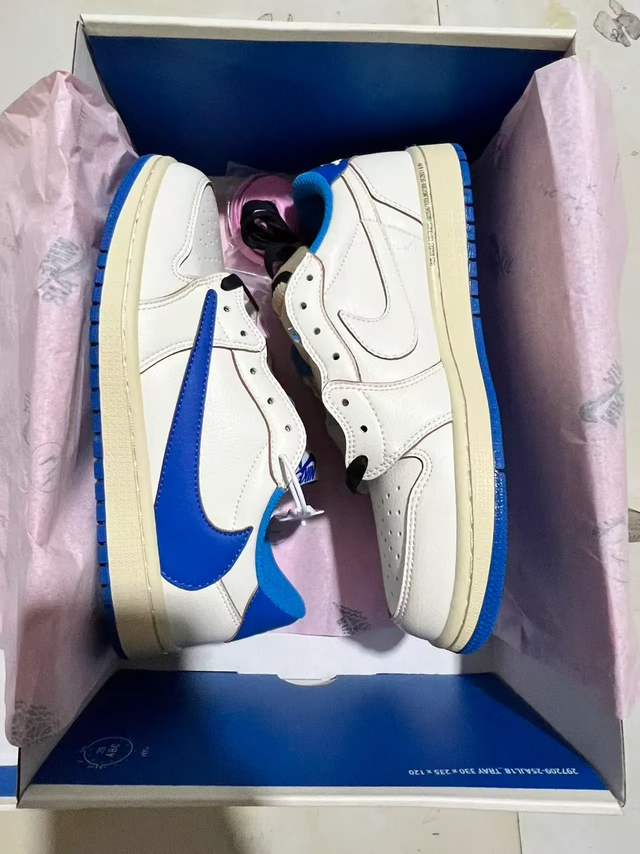 Nike Air Jordan 1 Low White Royal Blue Lifestyle Sneakers 10