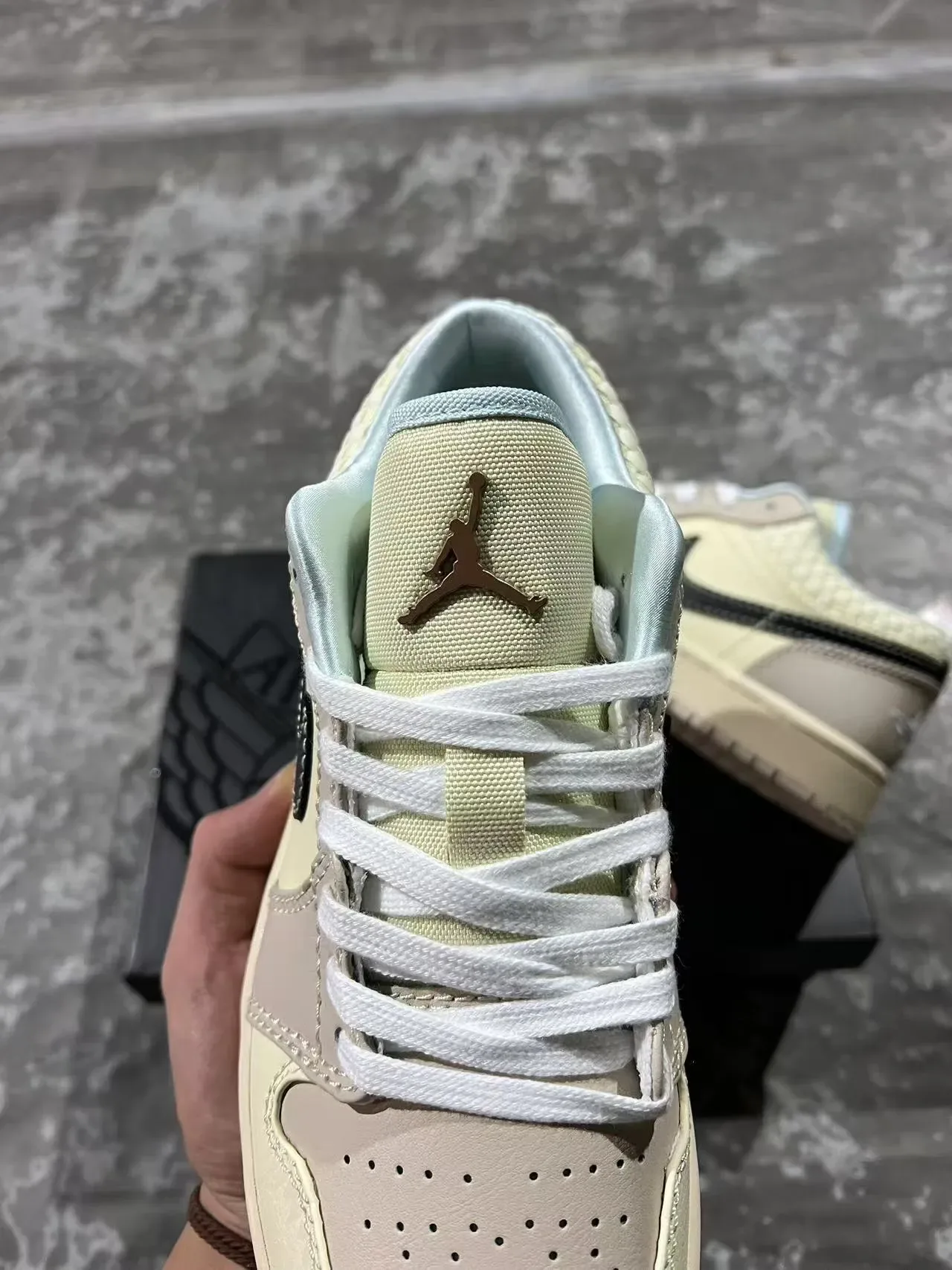 Nike Air Jordan 1 Low Woven Panel Off-White Beige Lifestyle Sneakers 4