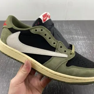 Nike Air Jordan 1 Olive Green Black Off-White Lifestyle Sneakers