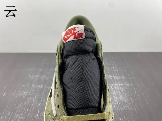 Nike Air Jordan 1 Olive Green Black Off-White Lifestyle Sneakers 12