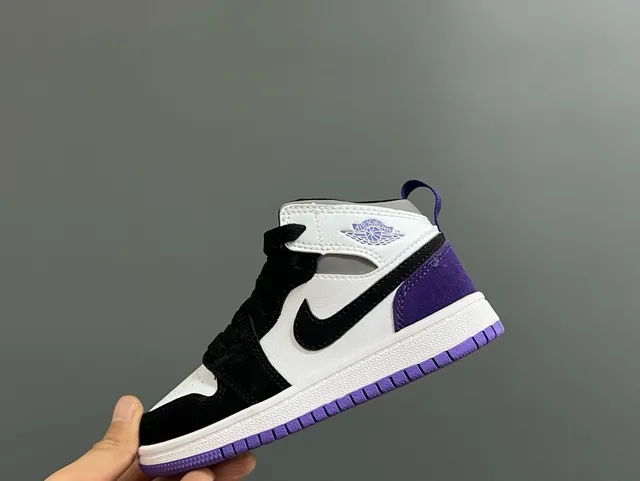 Nike Air Jordan 1 Blanc Violet Noir Chaussures de basketball 10