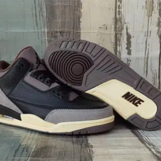 Nike Air Jordan 3 Dark Gray Cream Basketball Shoes