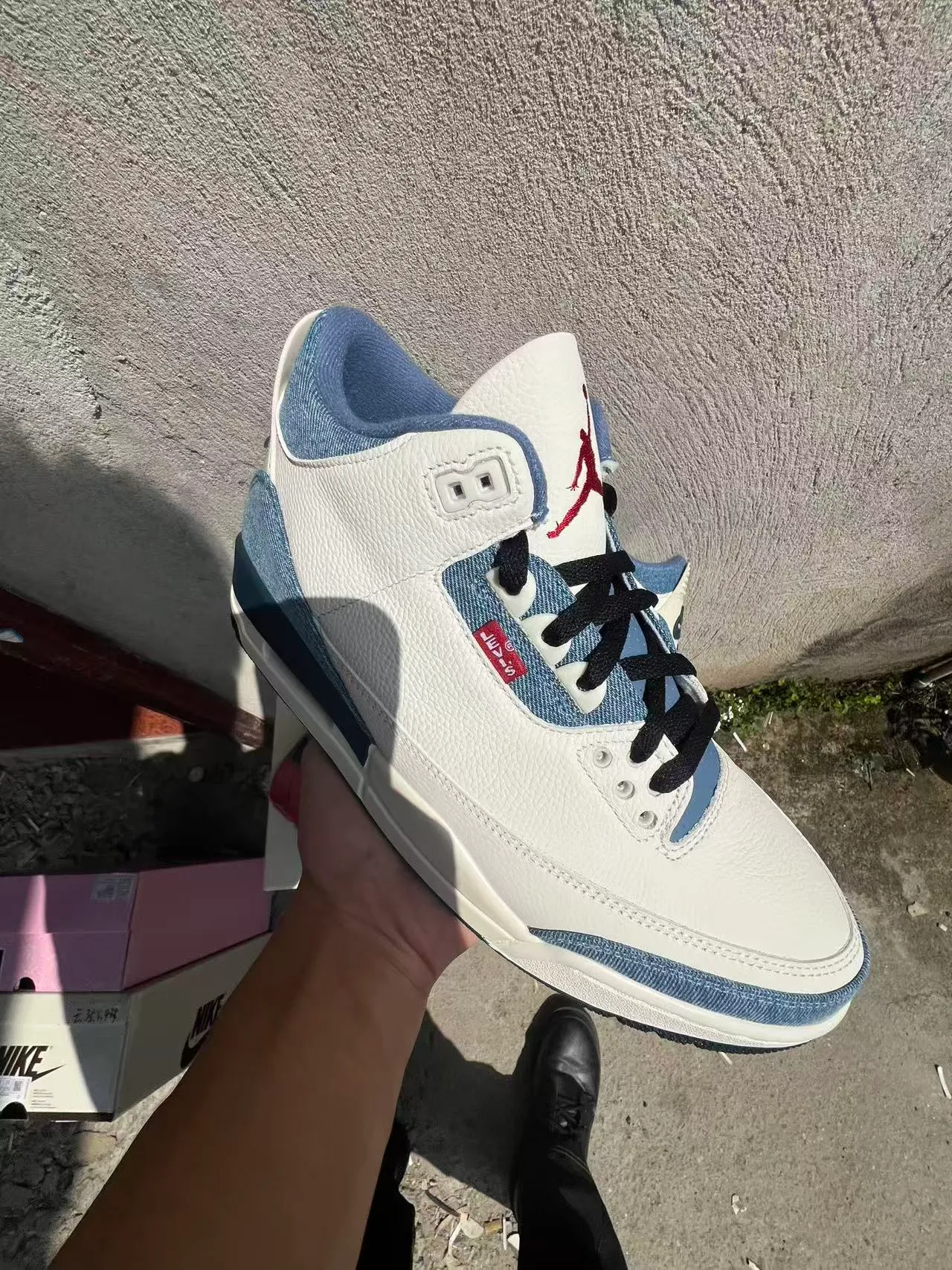 Nike Air Jordan 3 Denim Paneled Off-White Bleu Chaussures de Basketball 2