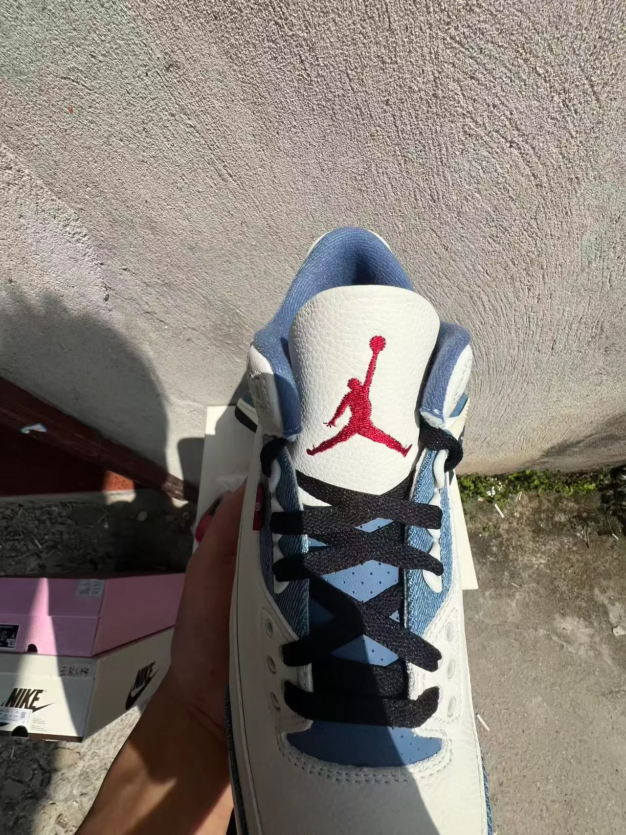 Nike Air Jordan 3 Denim Paneled Off-White Bleu Chaussures de Basketball 3