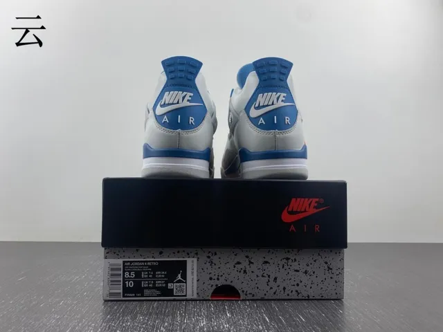 Nike Air Jordan 4 Light Gray and Royal Blue Basketball Shoes 4