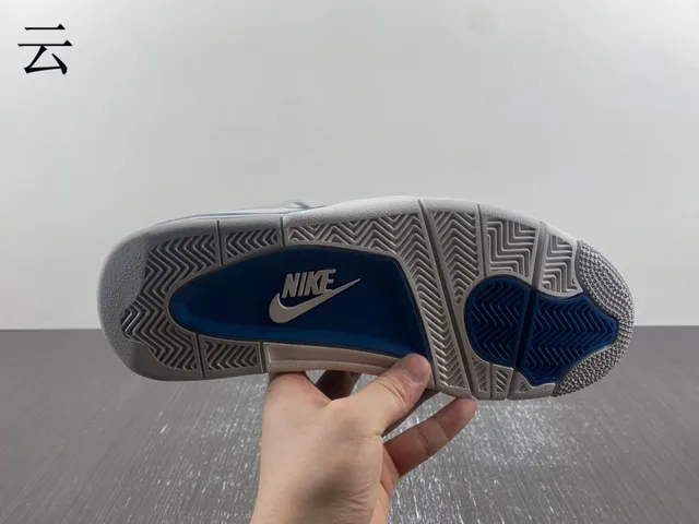 Nike Air Jordan 4 Light Gray and Royal Blue Basketball Shoes 8