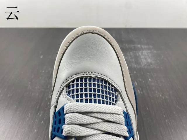 Nike Air Jordan 4 Light Gray and Royal Blue Basketball Shoes 11